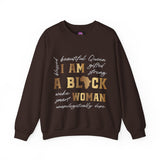 "I AM A BLK WOMAN-GOLD" Crewneck Sweatshirt