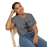 "Spooky Black Cat in a Hat" T-Shirt